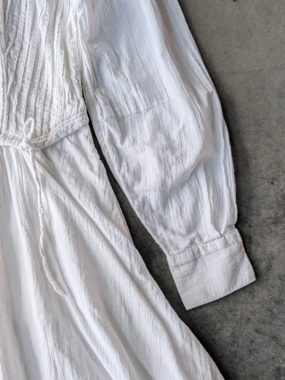 Anthropologie Pilcro White Shirred Corset Buttondown Long Sleeve Midi Dress - Picture 6 of 11